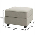 26" Gray And Black Microfiber Ottoman With Storage