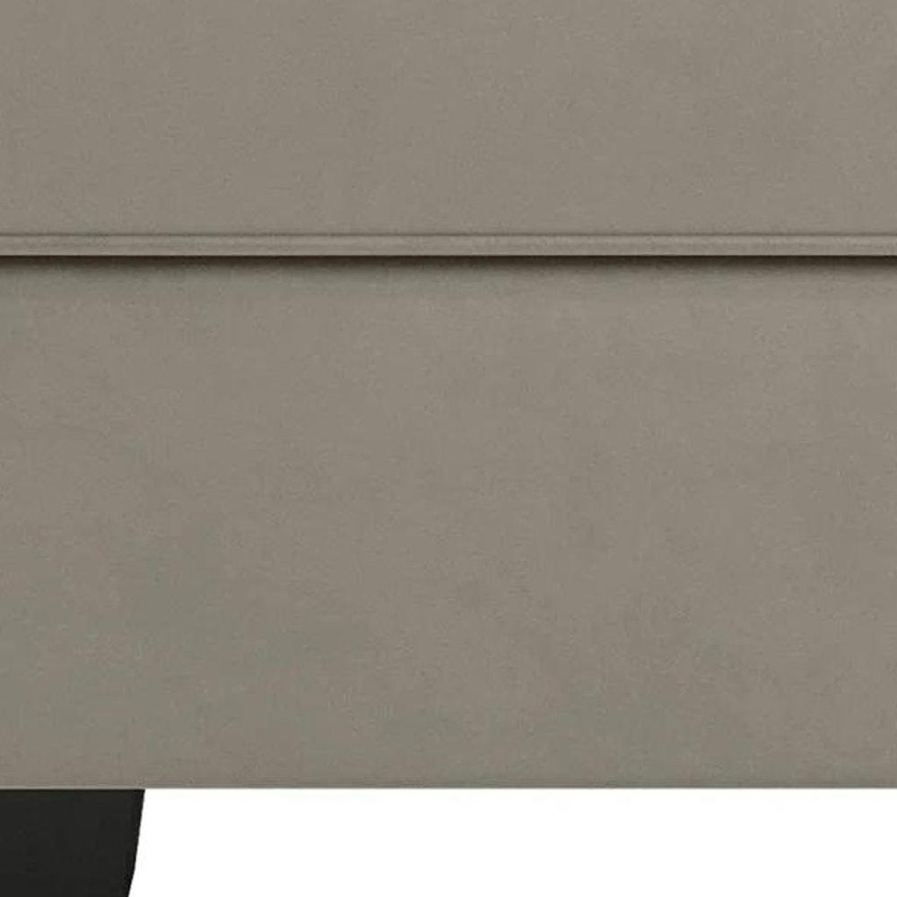 26" Gray And Black Microfiber Ottoman With Storage