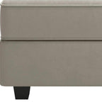 26" Gray And Black Microfiber Ottoman With Storage