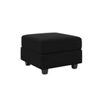 26" Gray And Black Microfiber Ottoman With Storage