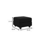 26" Gray And Black Microfiber Ottoman With Storage