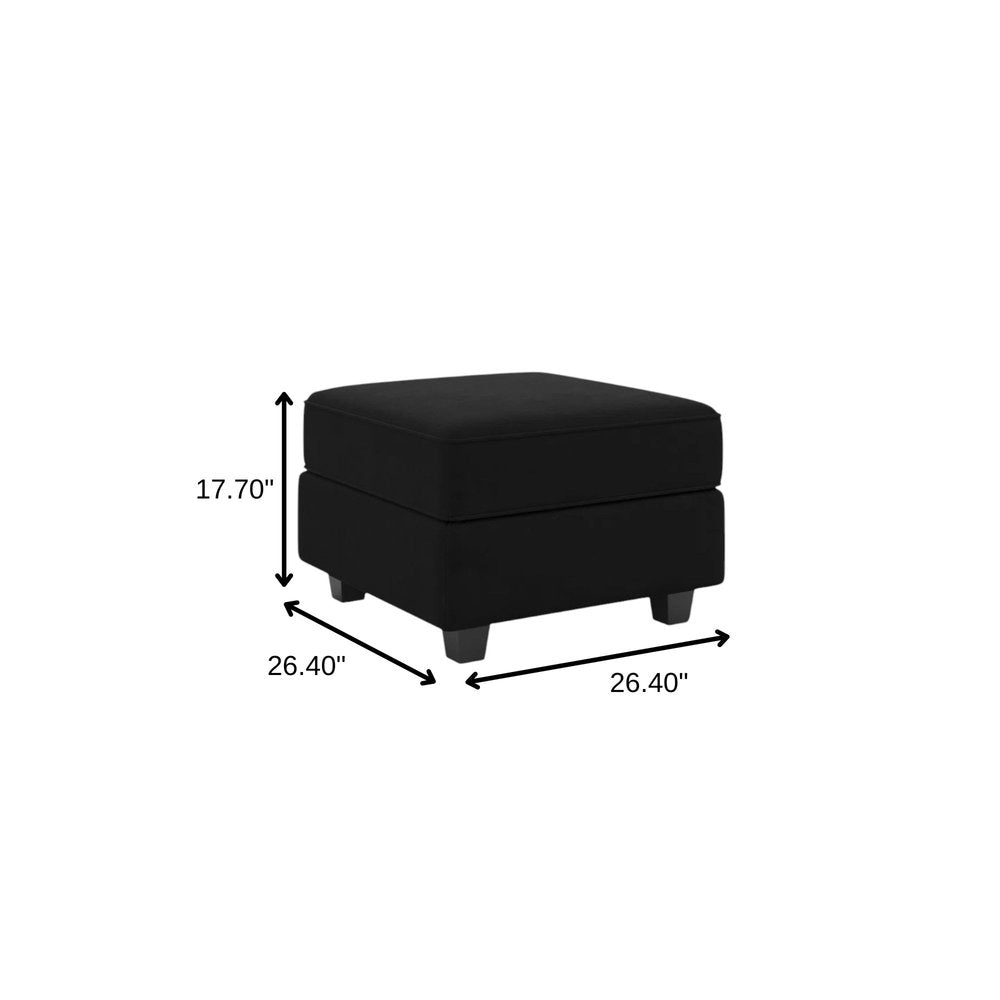 26" Gray And Black Microfiber Ottoman With Storage