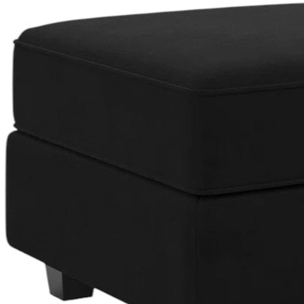26" Gray And Black Microfiber Ottoman With Storage