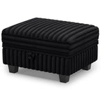 30" Black Faux Fur Ottoman With Storage