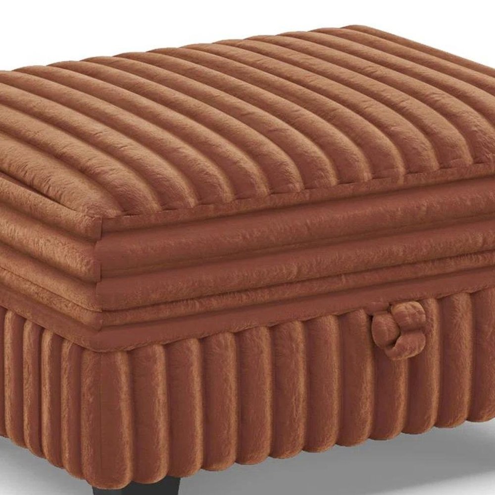 30" Black Faux Fur Ottoman With Storage