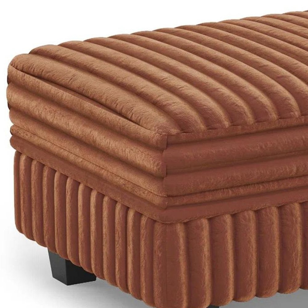 30" Black Faux Fur Ottoman With Storage