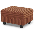 30" Black Faux Fur Ottoman With Storage
