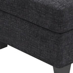 26" Gray And Black Chenille Ottoman With Storage