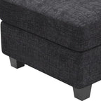 26" Gray And Black Chenille Ottoman With Storage
