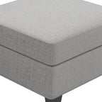 26" Gray And Black Chenille Ottoman With Storage