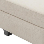 26" Gray And Black Chenille Ottoman With Storage