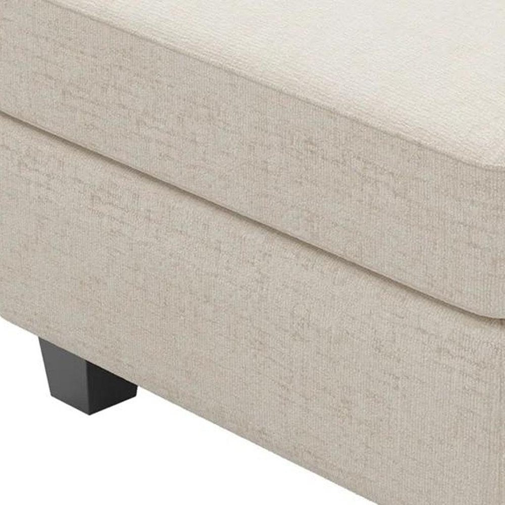26" Gray And Black Chenille Ottoman With Storage