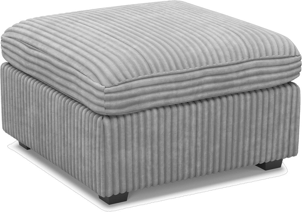 30" Gray And Black Corduroy Ottoman With Storage