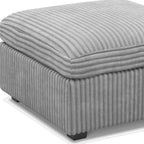 30" Gray And Black Corduroy Ottoman With Storage