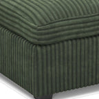 30" Gray And Black Corduroy Ottoman With Storage