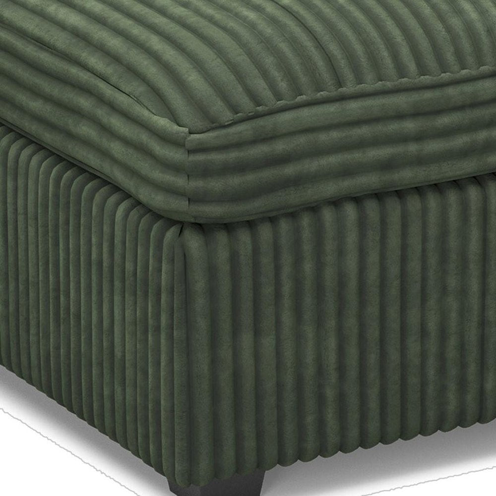 30" Gray And Black Corduroy Ottoman With Storage