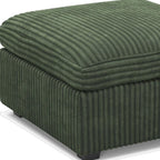 30" Gray And Black Corduroy Ottoman With Storage