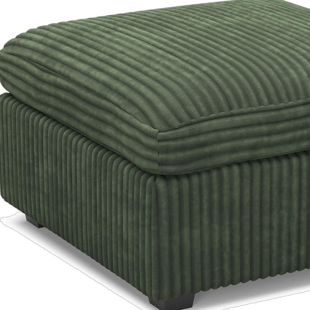 30" Gray And Black Corduroy Ottoman With Storage