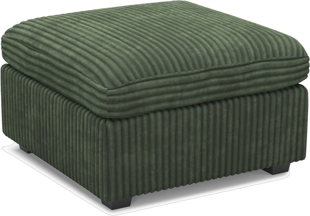 30" Gray And Black Corduroy Ottoman With Storage