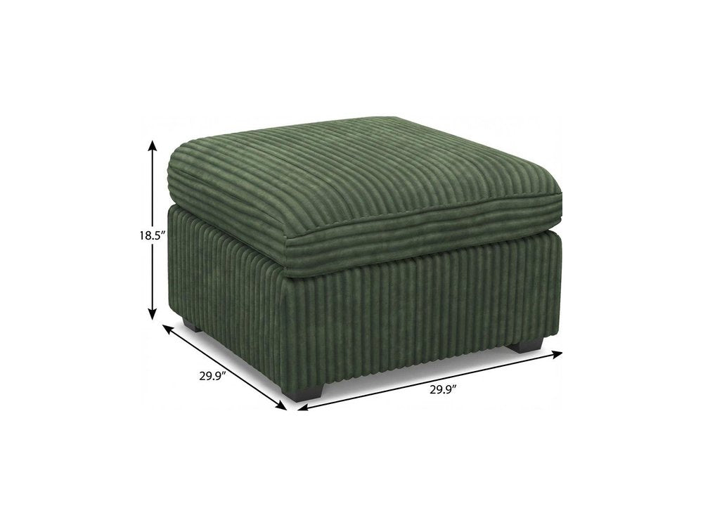 30" Gray And Black Corduroy Ottoman With Storage