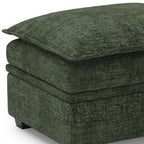 30" Green And Black Chenille Ottoman With Storage