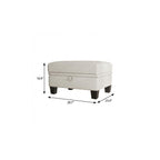 29" Beige And Black Chenille Ottoman With Storage