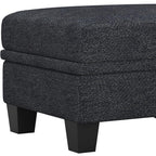 29" Gray And Black Chenille Ottoman With Storage