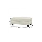 46" Beige And Black Chenille Ottoman With Storage