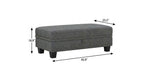 46" Beige And Black Chenille Ottoman With Storage