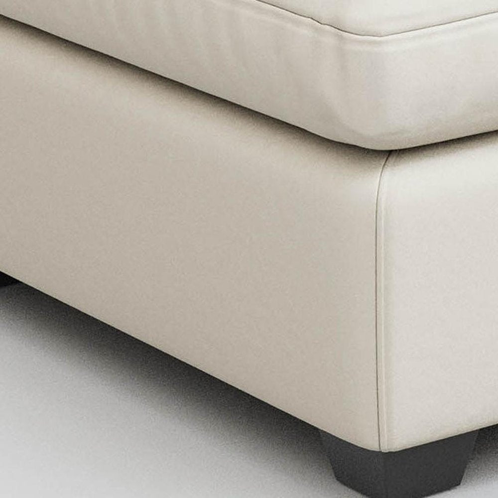 32" Beige and Black Velvet Ottoman
