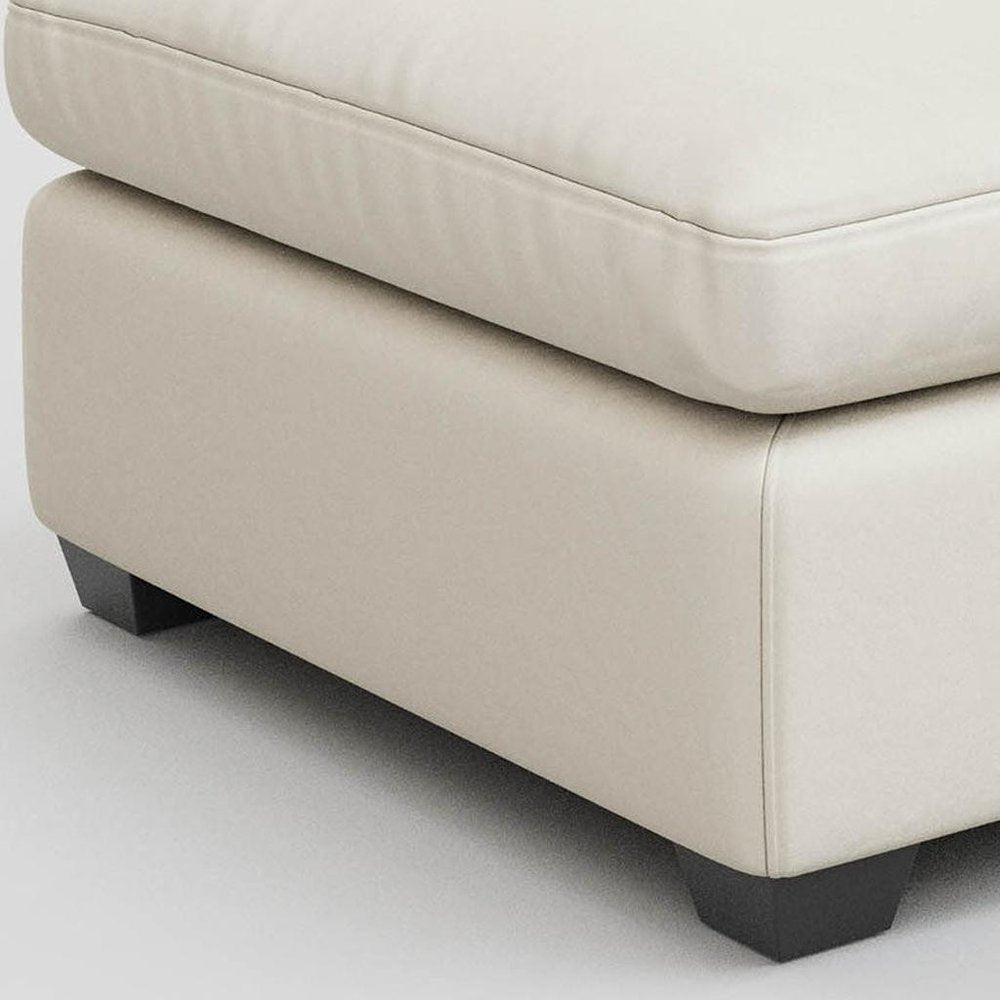 32" Beige and Black Velvet Ottoman