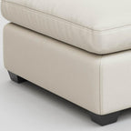 32" Beige and Black Velvet Ottoman