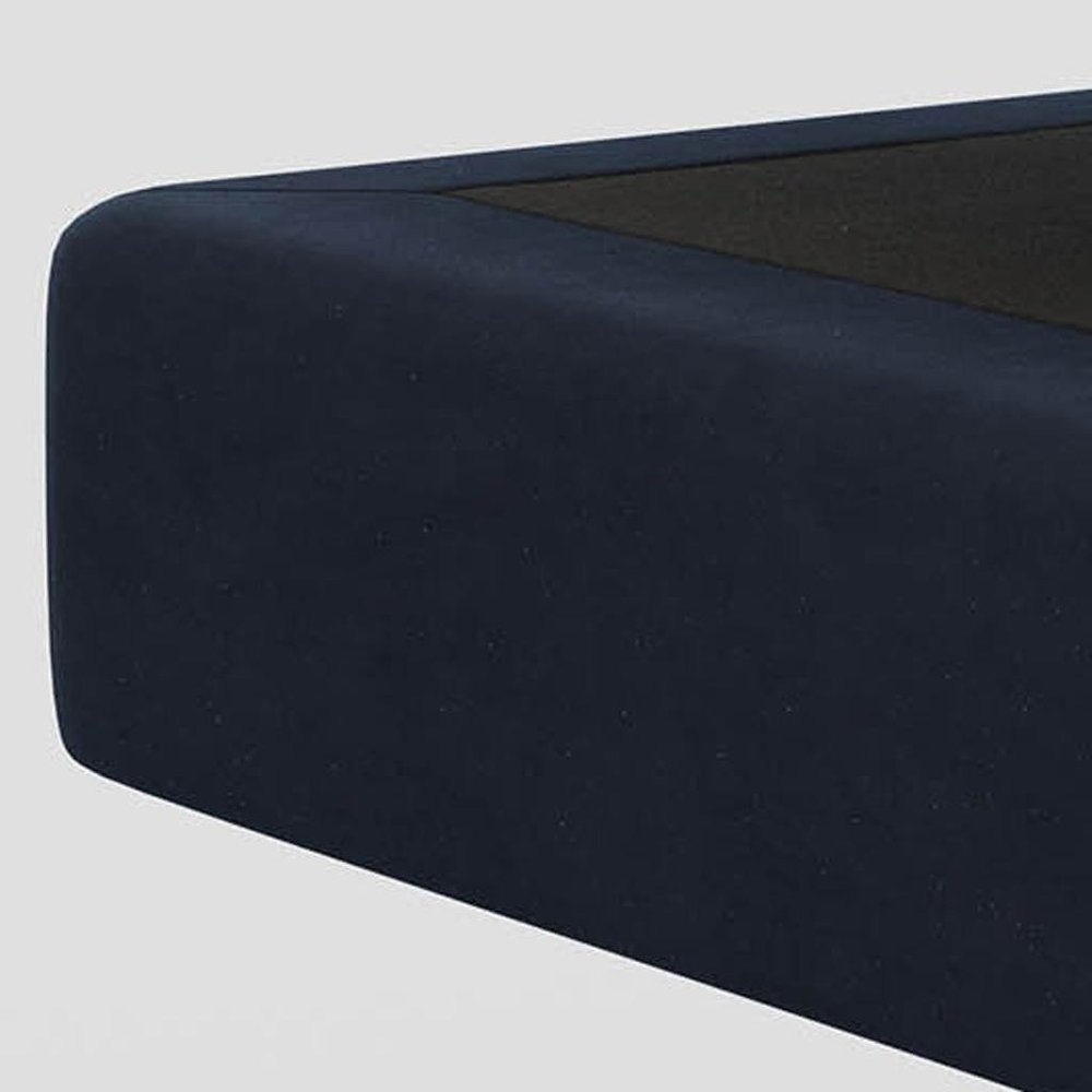 32" Beige and Black Velvet Ottoman