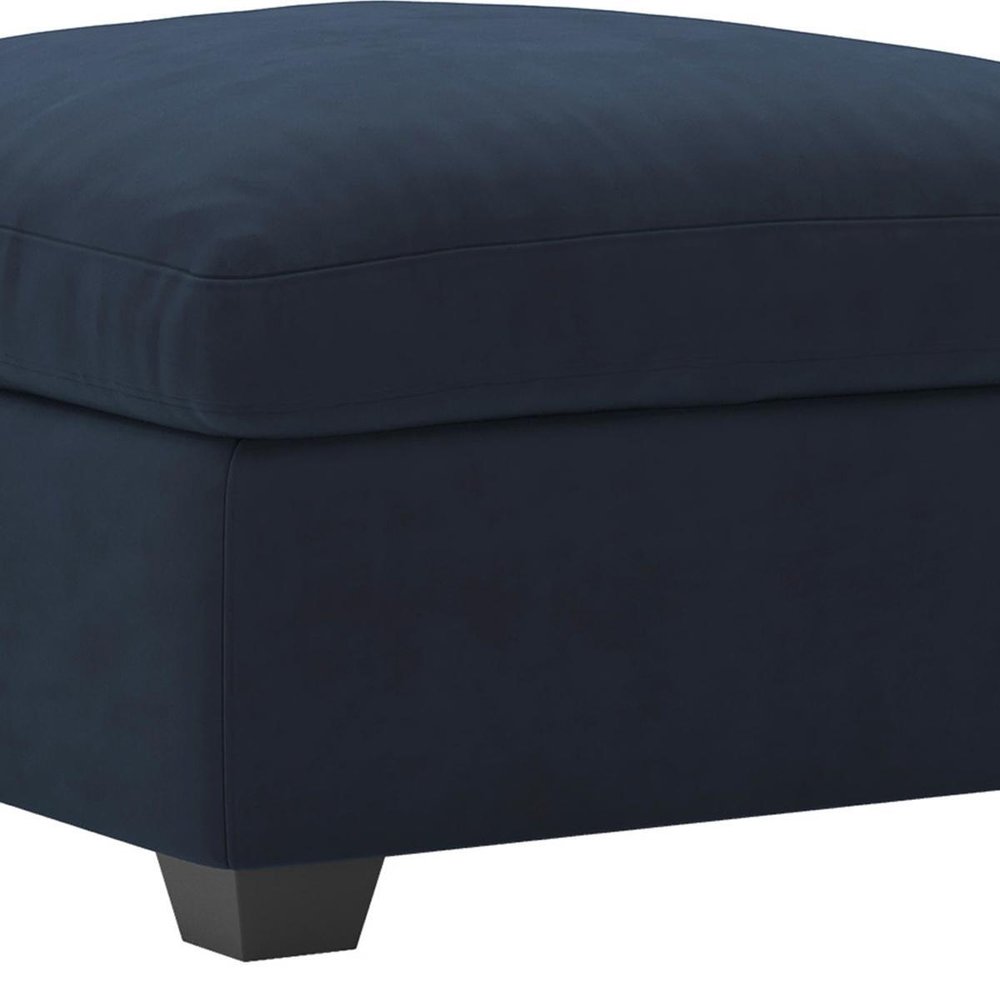 32" Beige and Black Velvet Ottoman