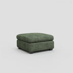 32" Charcoal and Black Corduroy Ottoman