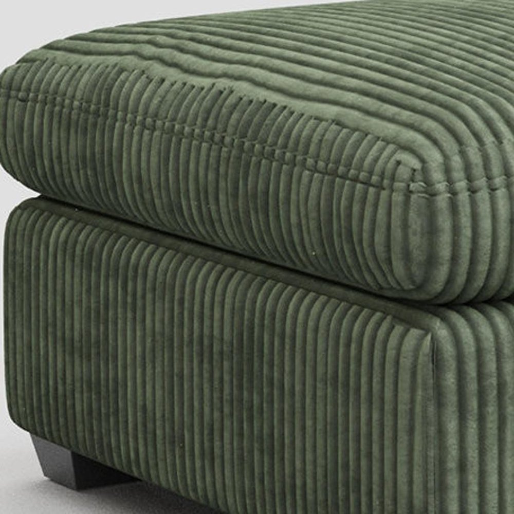 32" Charcoal and Black Corduroy Ottoman