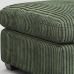 32" Charcoal and Black Corduroy Ottoman