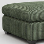 32" Charcoal and Black Corduroy Ottoman