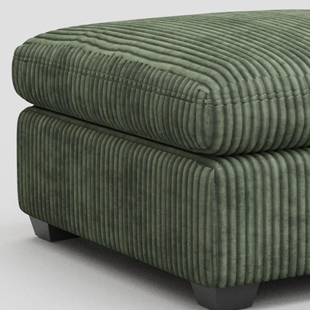 32" Charcoal and Black Corduroy Ottoman