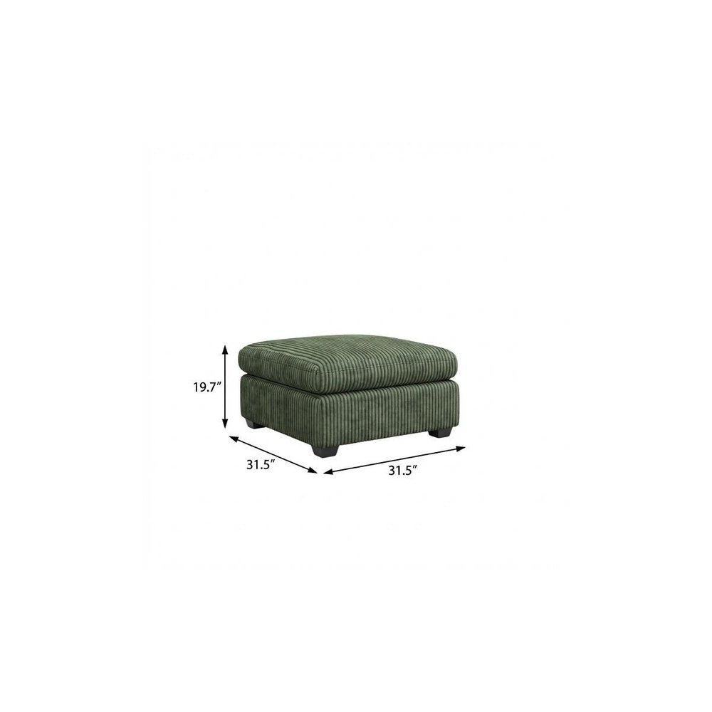 32" Charcoal and Black Corduroy Ottoman