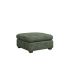 32" Charcoal and Black Corduroy Ottoman