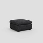 32" Charcoal and Black Corduroy Ottoman