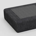 32" Charcoal and Black Corduroy Ottoman