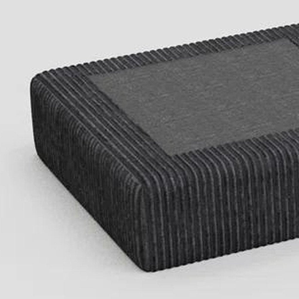 32" Charcoal and Black Corduroy Ottoman