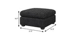 32" Charcoal and Black Corduroy Ottoman