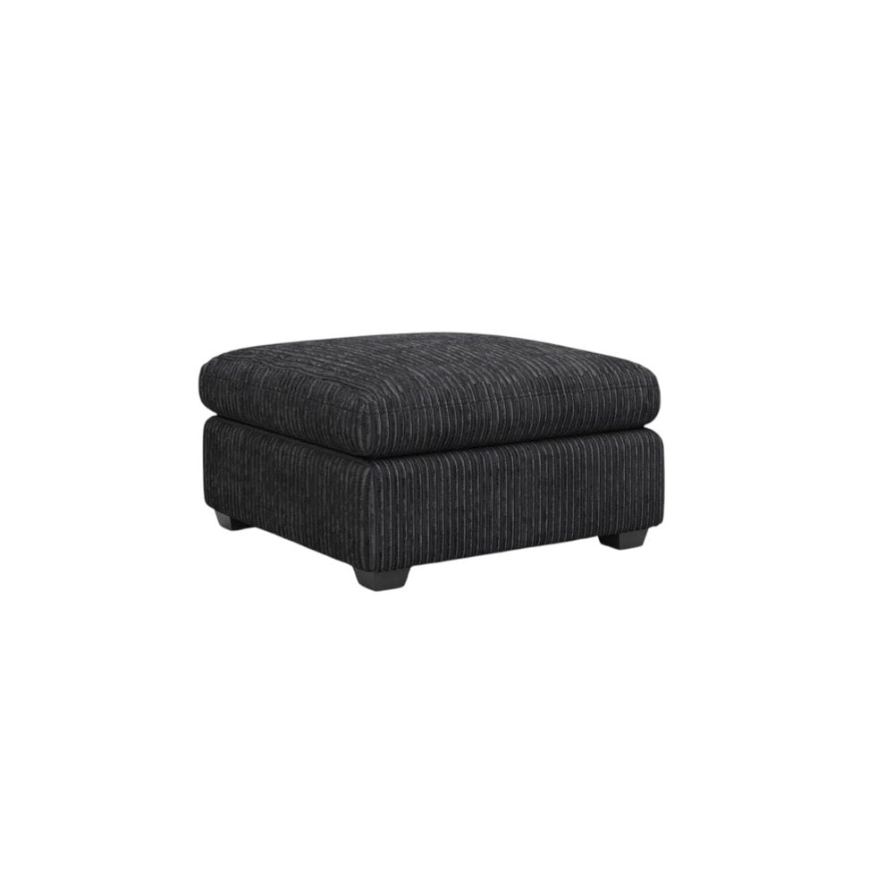 32" Green and Black Corduroy Ottoman