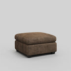 32" Charcoal and Black Corduroy Ottoman