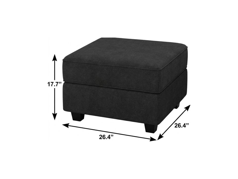 26" Teal Blue And Black Microfiber Ottoman With Storage