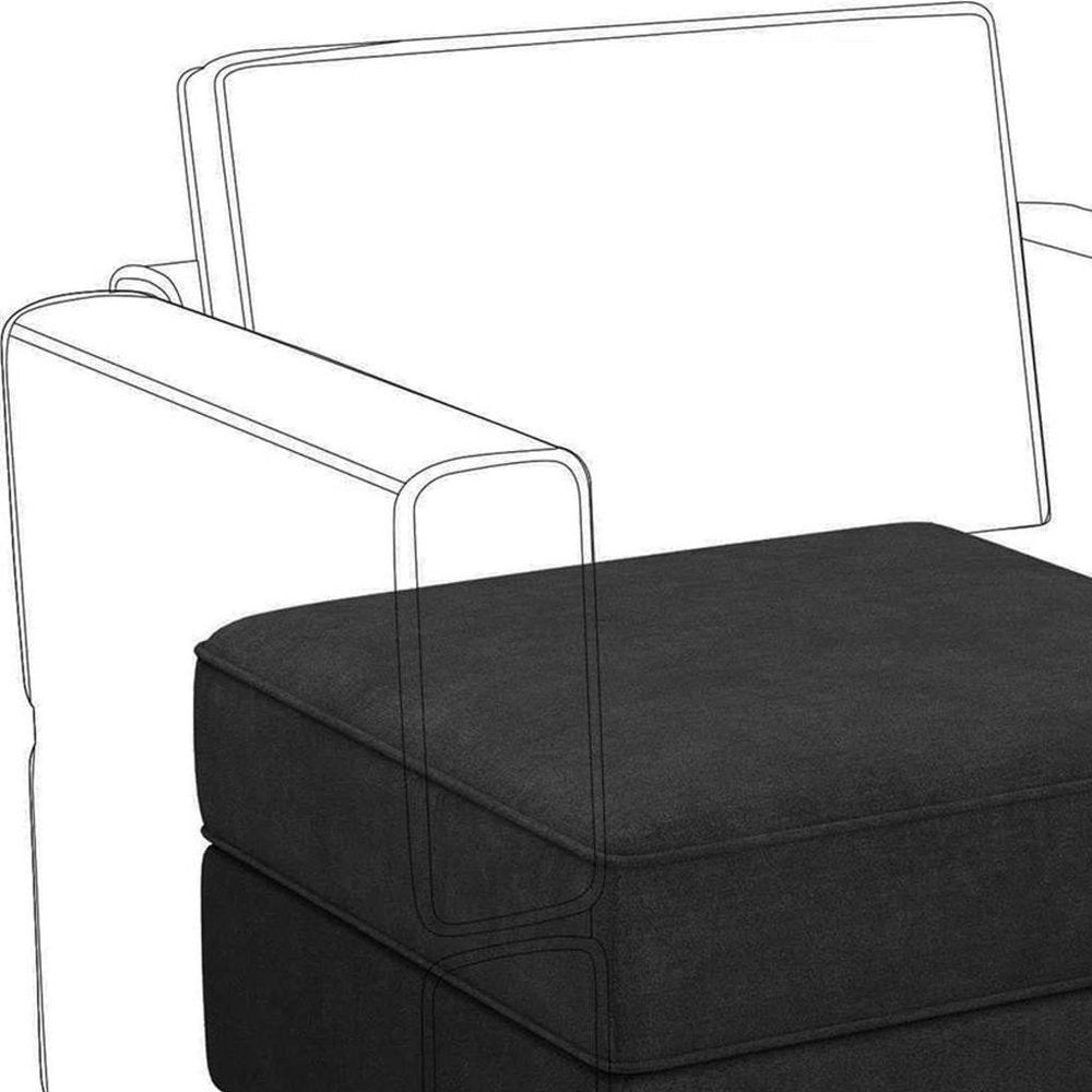 26" Teal Blue And Black Microfiber Ottoman With Storage