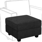 26" Teal Blue And Black Microfiber Ottoman With Storage